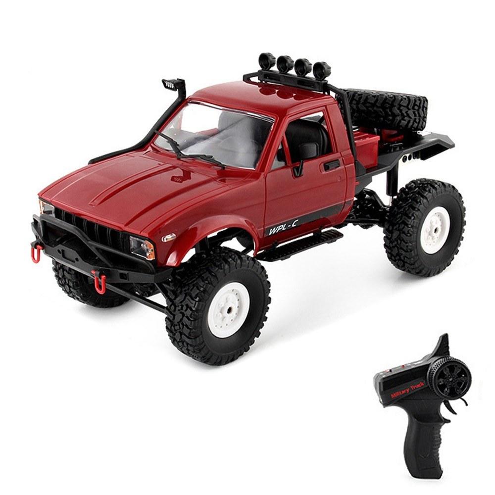 1/16 2.4GHz Remote Control Truck Remote Control Military Truck Off-road Car 4WD Climbing Car with LED Lights Red |  Cars Cars Cars