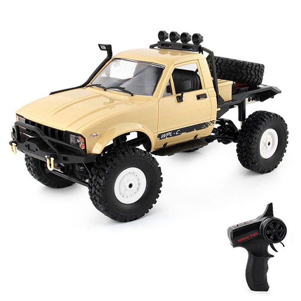 1/16 2.4GHz Remote Control Truck Remote Control Military Truck Off-road Car 4WD Climbing Car with LED Lights Yellow |  Cars Cars Cars