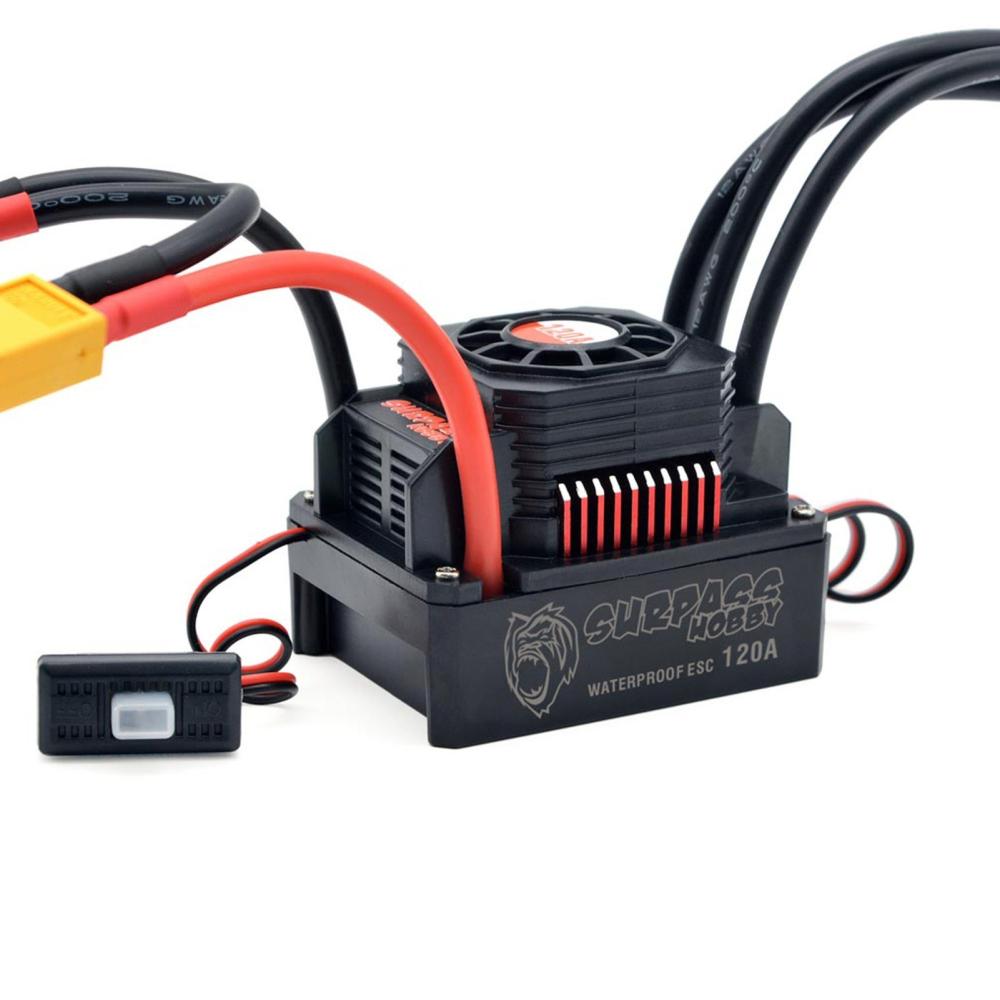 120A ESC with BEC XT60 Plug 3-6S Lipo Waterproof Brushless ESC for 1/8 RC Car Off-road Crawler Car Electronic Speed Controller  |  Car Parts Car Parts Car Parts