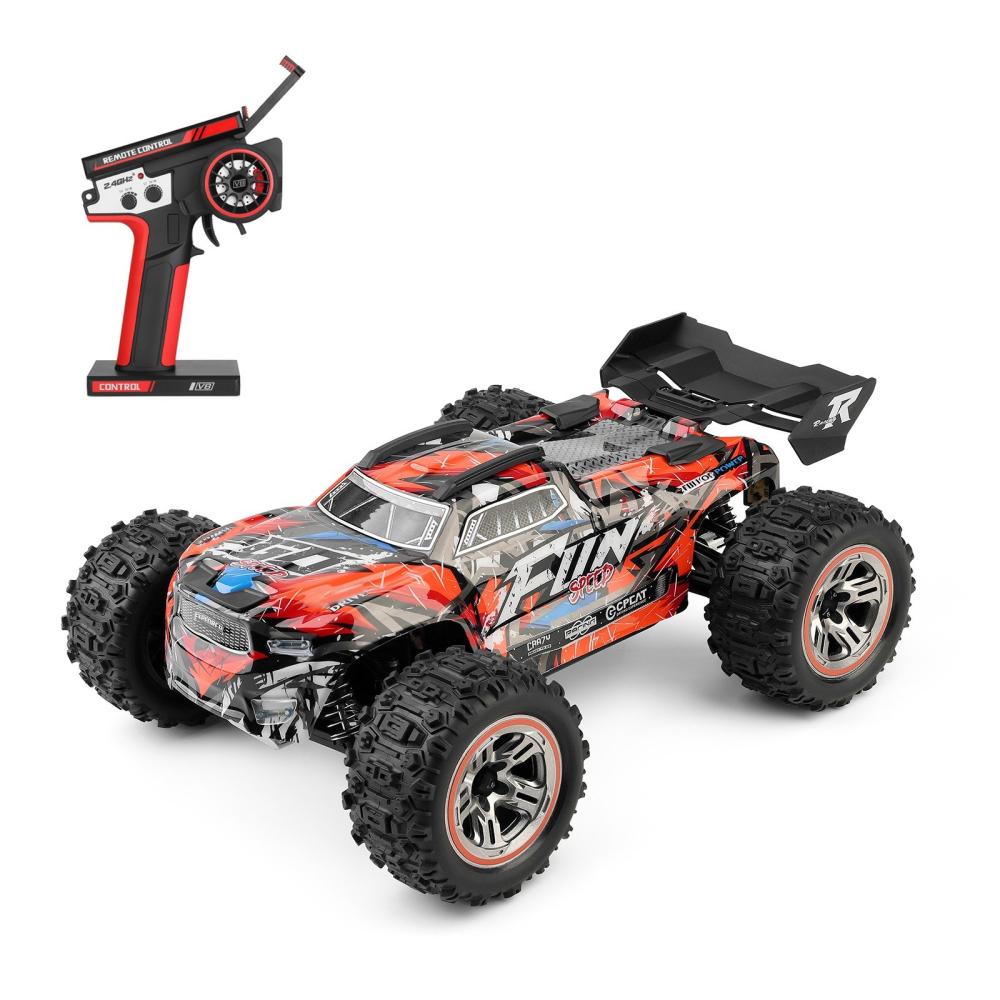 184008 2.4GHz 1/18 Remote Control Car 60KM/H High Speed Off Road Car with Brushless Motor LED Light Zinc Alloy Gear Red |  Cars Cars Cars