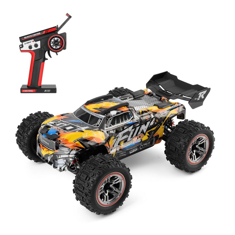 184008-B 2.4GHz 1/18 Remote Control Car 60KM/H High Speed Off Road Car with Brushless Motor LED Light Zinc Alloy Gear Yellow |  Cars Cars Cars