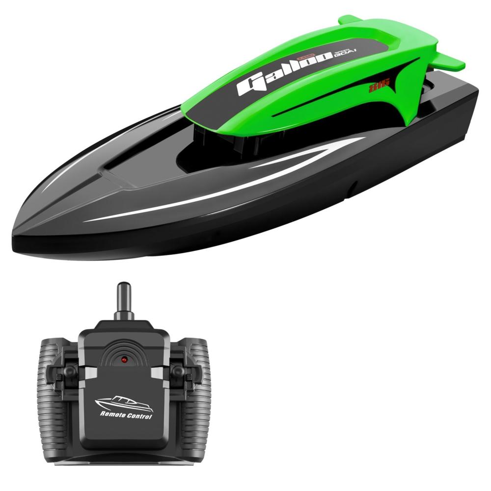 2.4G 20km/h Dual Motor High-speed Waterproof Remote Control Speed Boat with LED Lights Green |  Boats Boats Boats