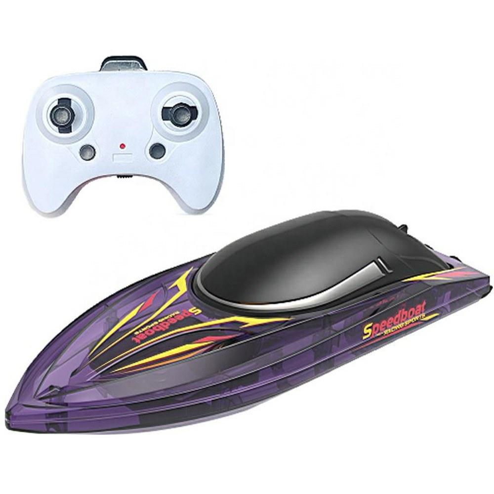 2.4GHz High Speed Remote Control Speedboat for Pool and Lake Electric Boat Toy with LED Light Purple |  Boats Boats Boats