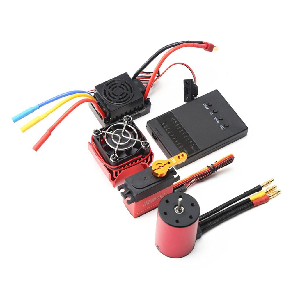 2300KV Brushless Motor 3650 Waterproof Motor with 60A Brushless ESC 25kg Digital Servo Heatsink Programming Card for 1/8 1/10 RC Car  |  Car Parts Car Parts Car Parts