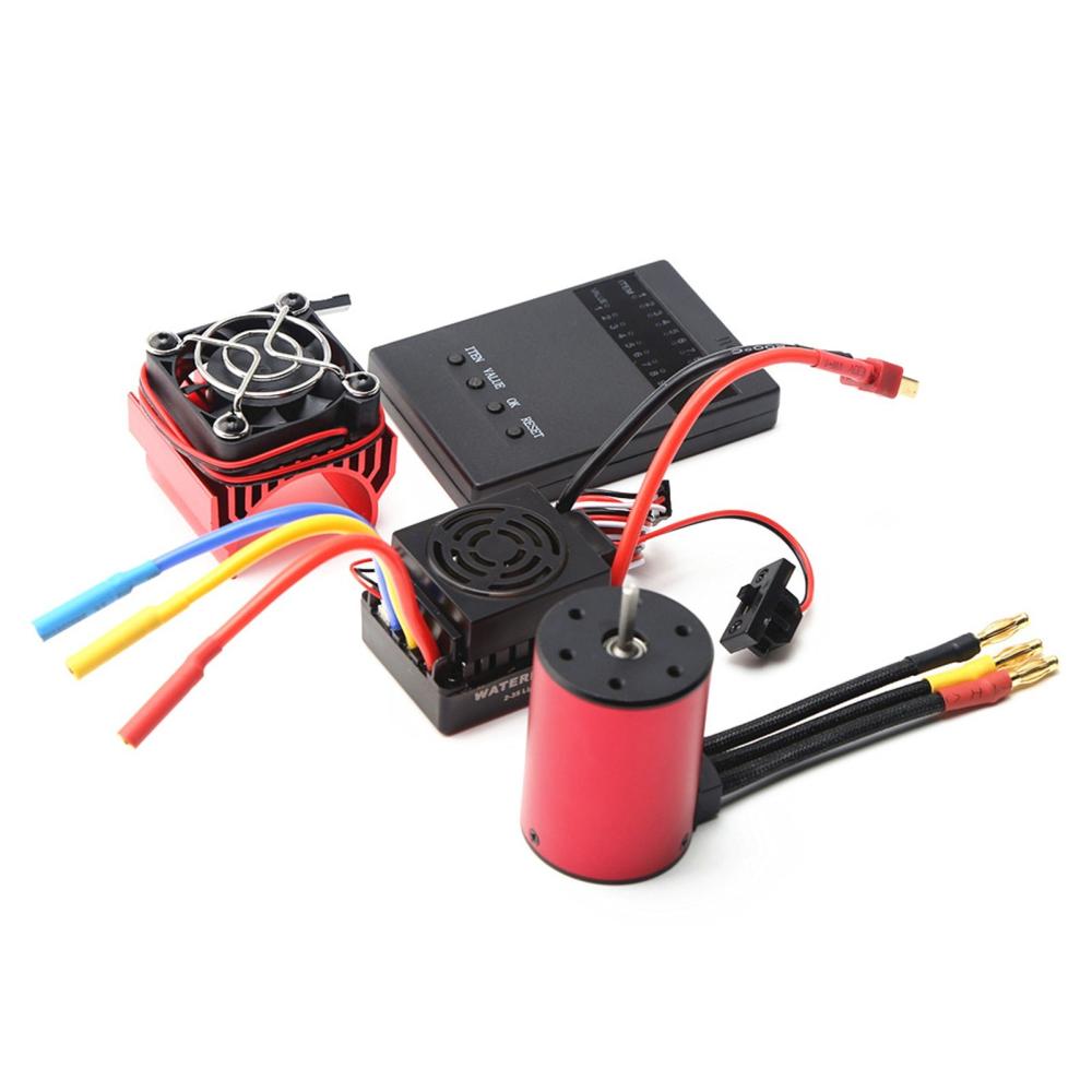 2300KV Brushless Motor 3650 Waterproof Motor with 60A Brushless ESC 5.8V 3A BEC Heatsink Programming Card for 1/8 1/10 RC Car  |  Car Parts Car Parts Car Parts