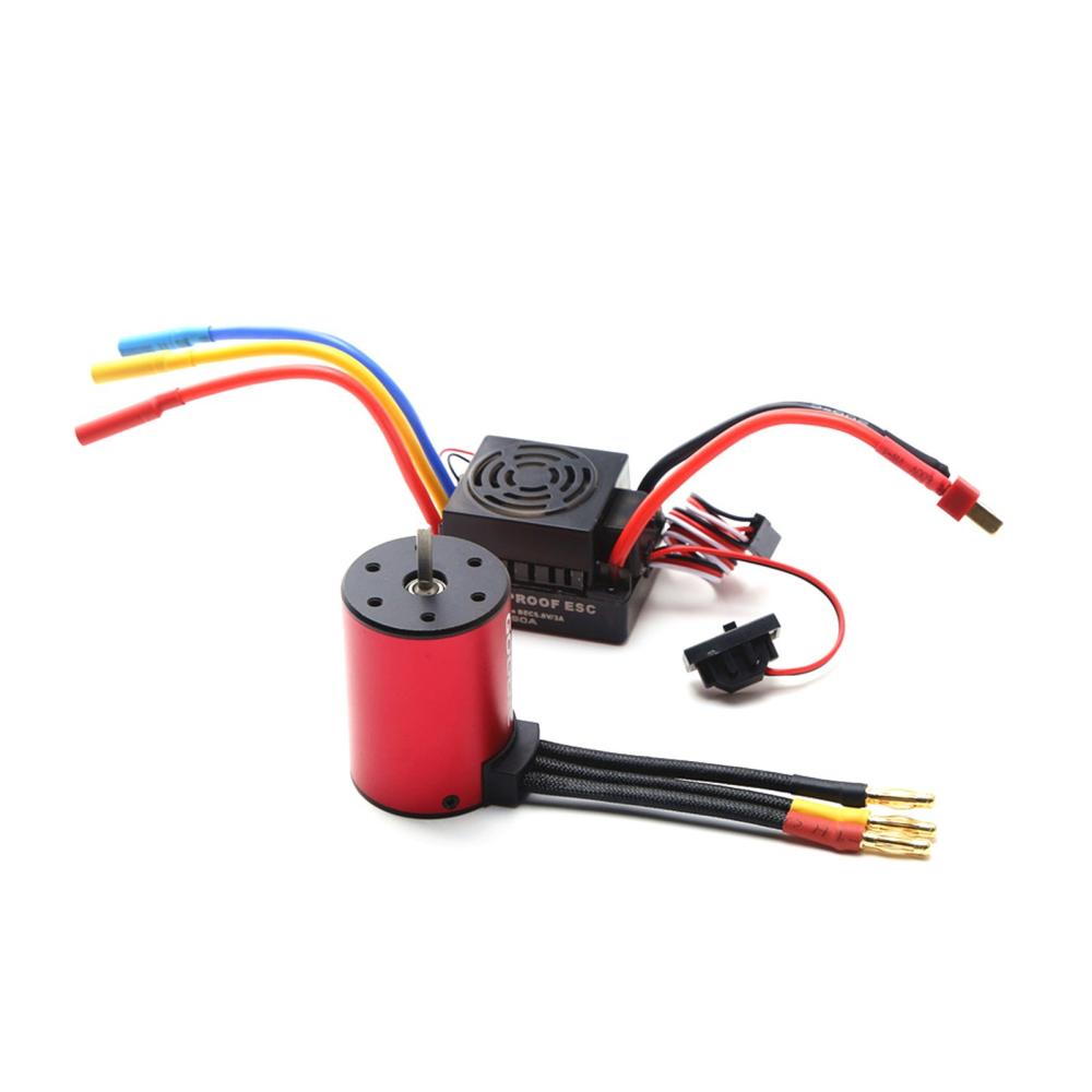 3100KV Brushless Motor 3650 Waterproof Motor with 60A Brushless ESC 2-3S Lipo 5.8V 3A BEC for 1/8 1/10 RC Car  |  Car Parts Car Parts Car Parts