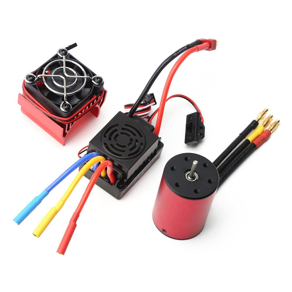 3100KV Brushless Motor 3650 Waterproof Motor with 60A Brushless ESC 5.8V 3A BEC Heatsink for 1/8 1/10 RC Car  |  Car Parts Car Parts Car Parts