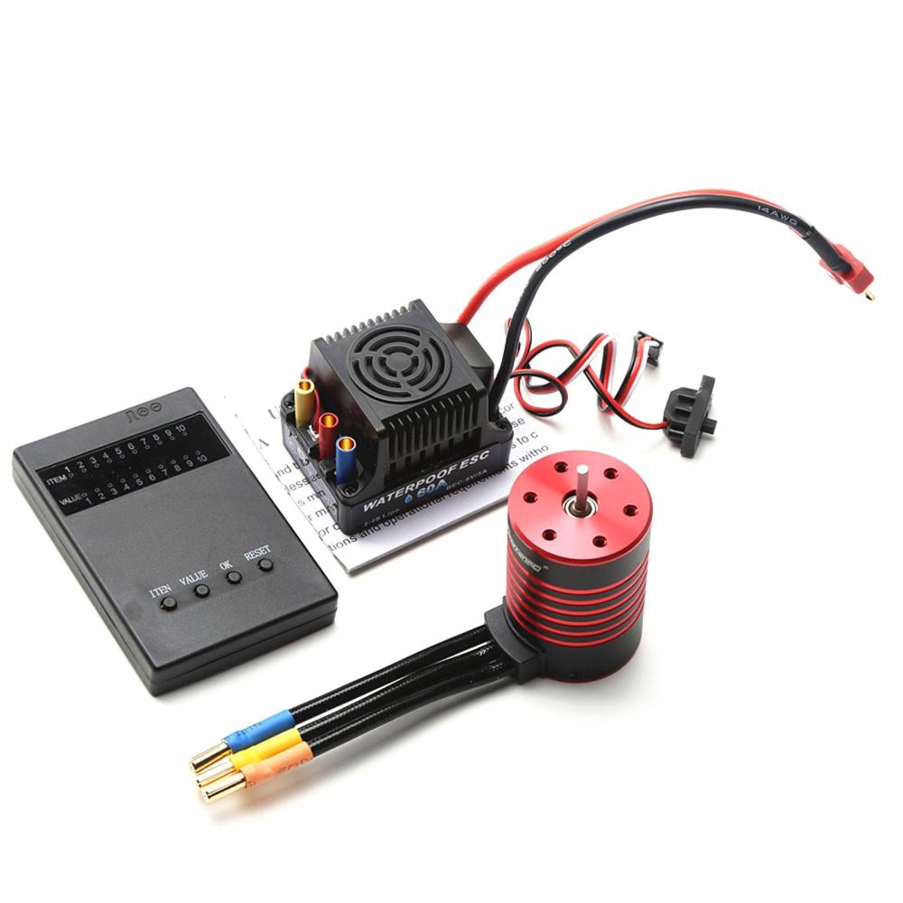 3650 Brushless Motor 3100KV Waterproof Motor 60A ESC T Plug Programming Card for 1/10 RC Car Truck  |  Car Parts Car Parts Car Parts