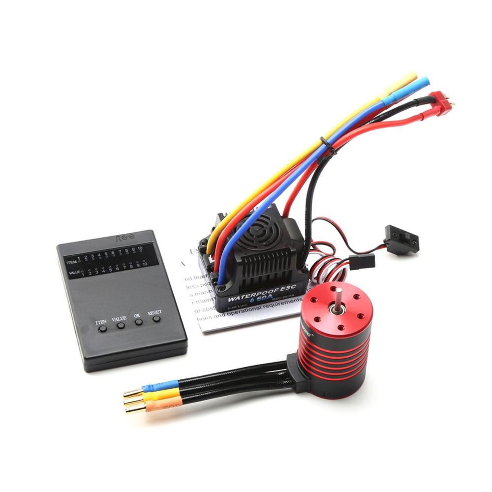 3650 Brushless Motor 3100KV Waterproof Motor 60A ESC T Plug Programming Card for 1/10 RC Car Truck  |  Car Parts Car Parts Car Parts