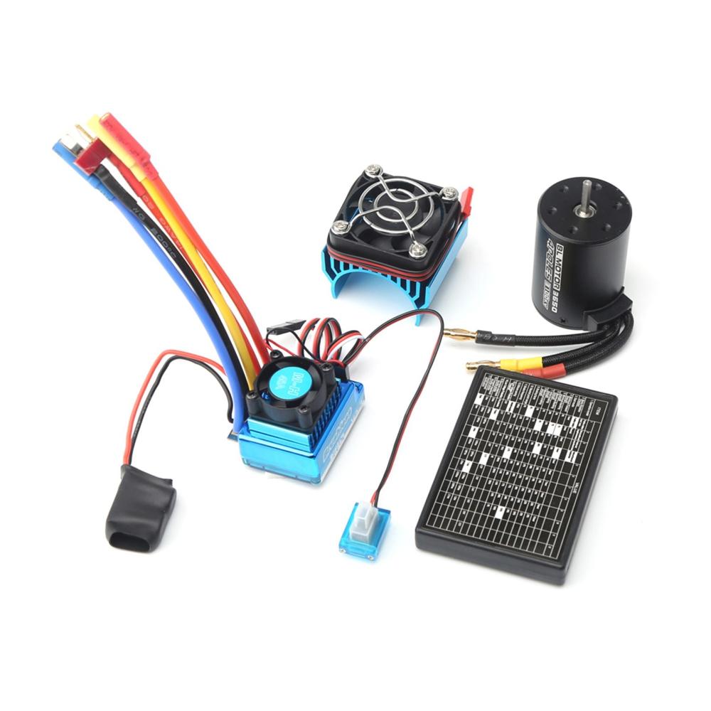 3650 Brushless Motor 3100KV with 120A Brushless ESC Heat Sink Programming Card for 1/8 1/10 RC Car RC Boat Part  |  Car Parts Car Parts Car Parts