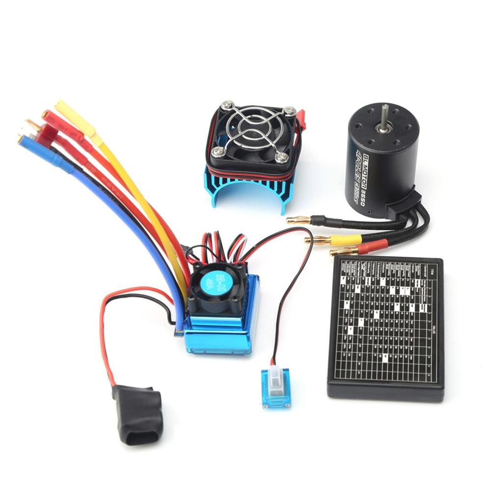 3650 Brushless Motor 4300KV with 120A Brushless ESC Heat Sink Programming Card for 1/8/ 1/10 RC Car RC Boat Part  |  Car Parts Car Parts Car Parts