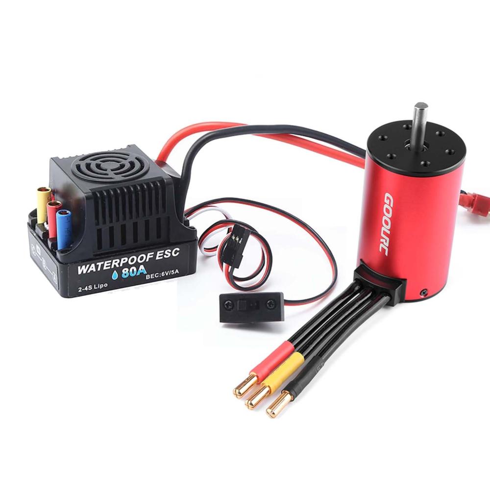 3660 3800KV Brushless Motor 80A ESC Brushless Electronic Speed Controller 6V/3A BEC for 1/10 RC Car Crawler Truck Black |  Car Parts Car Parts Black