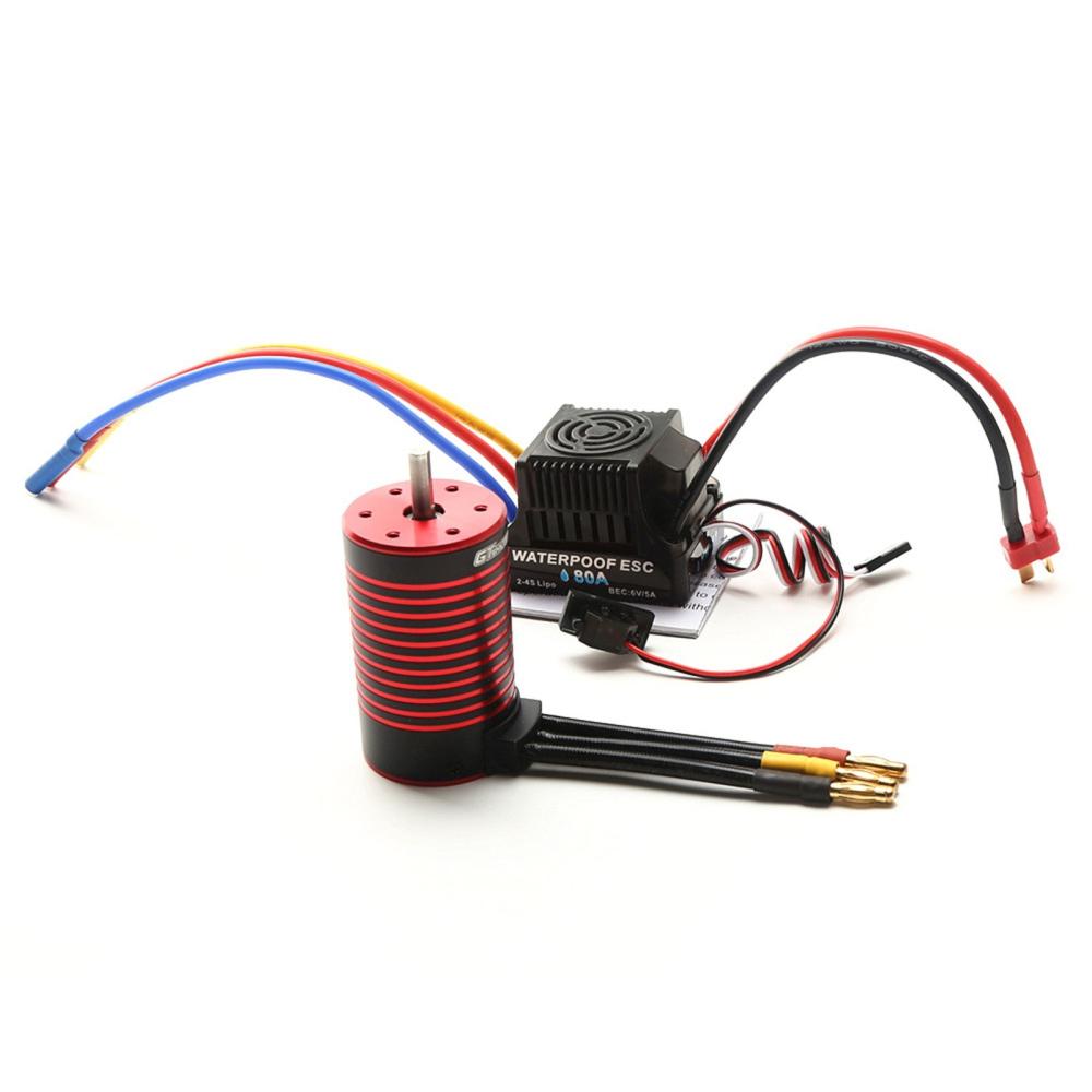 3660 Brushless Motor 2600KV with 80A Brushless ESC Replacement for TRAX4 WLtoys Remote Control Car 1/8/1/10 Tamiya  |  Car Parts Car Parts Car Parts