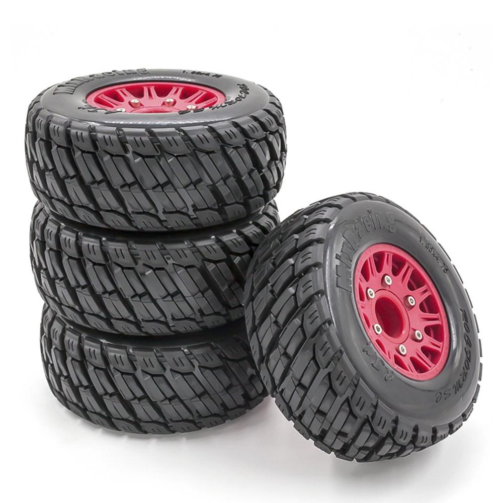 4pcs Remote Control Car Tires Replacements for 12MM 14MM 17MM ARRMA TRX HSP Tamiya HPI Off-road Vehicle Short Truck Red1 |  Car Parts Car Parts Car Parts