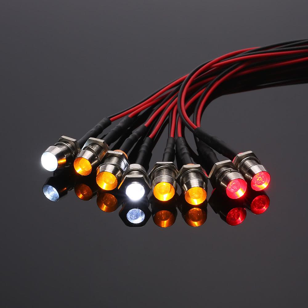 8 LED Light Kit 2 White 2 Red 4 Yellow Replacement for 1/10 1/8 TRX HSP Redcat RC4WD Tamiya Axial SCX10 D90 HPI Remote Control Car  |  Car Parts Car Parts Car Parts