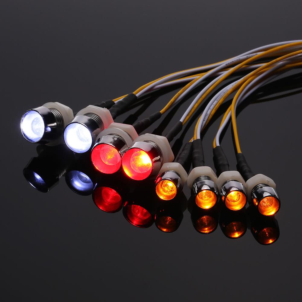 8 LED Light Kit 2 White 2 Red 4 Yellow Replacement for 1/10 1/8 TRX HSP Redcat RC4WD Tamiya Axial SCX10 D90 HPI Remote Control Car  |  Car Parts Car Parts Car Parts