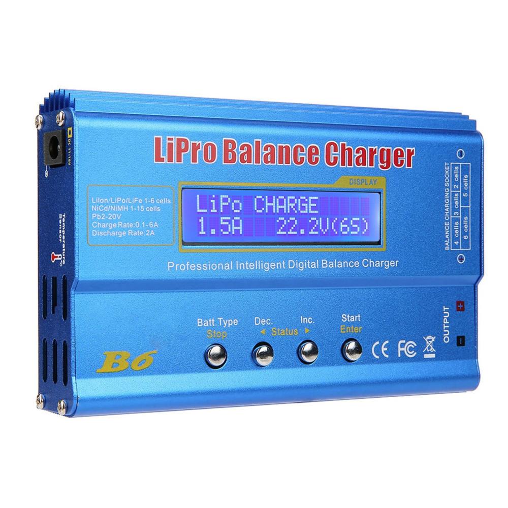 80W 6A Lipo Battery Balance Charger Discharger for LiPo，Li-ion，Li-Fe，LiHV Battery (1-6S), NiMH，NiCd (1-15S), Rc Hobby Battery Balance Charger Blue |  Car Parts Car Parts Blue