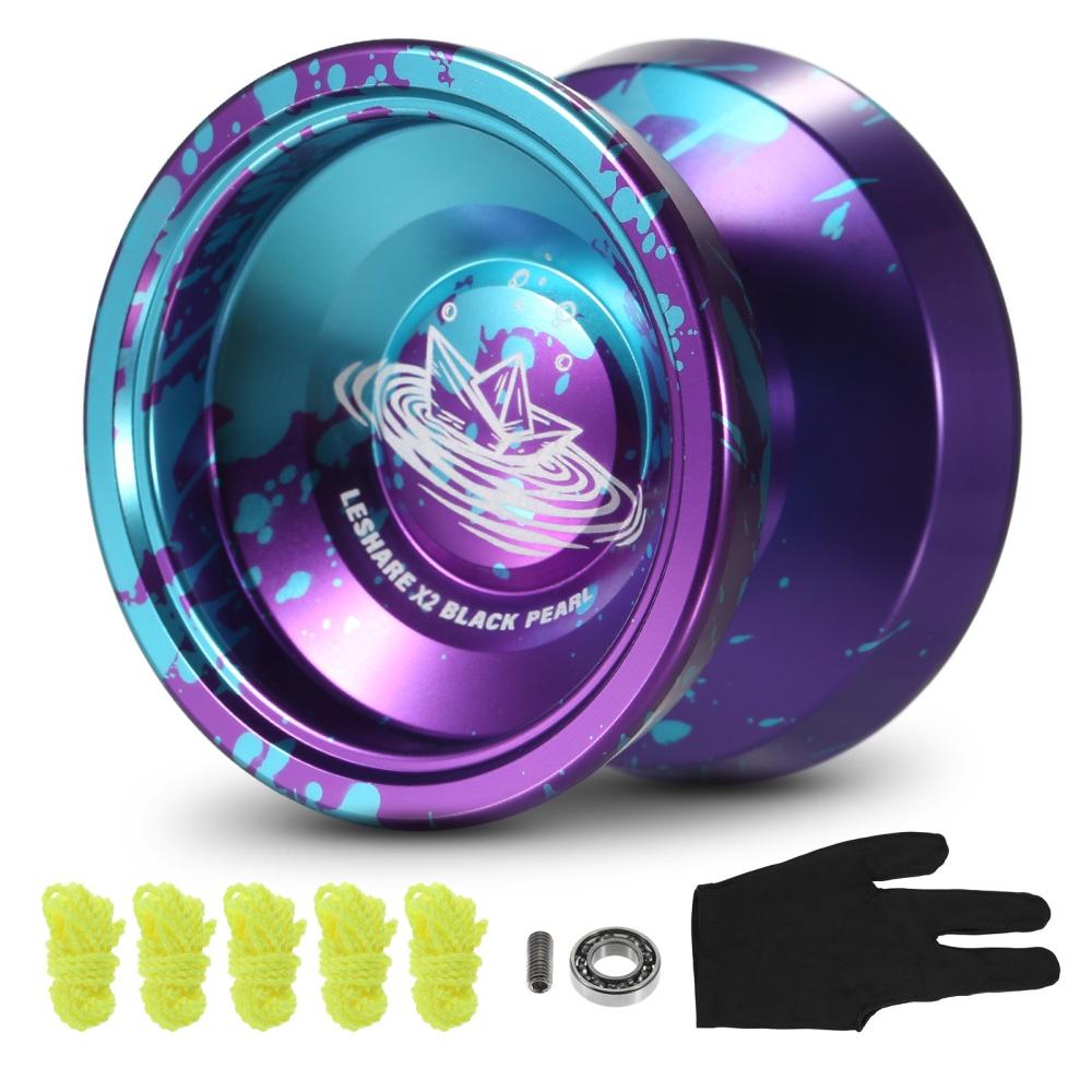 Aluminum Yoyo Ball Competitive Yo Yo Gift with Bearing Strings and Glove Purple |  Holiday Supplies Holiday Supplies Holiday Supplies