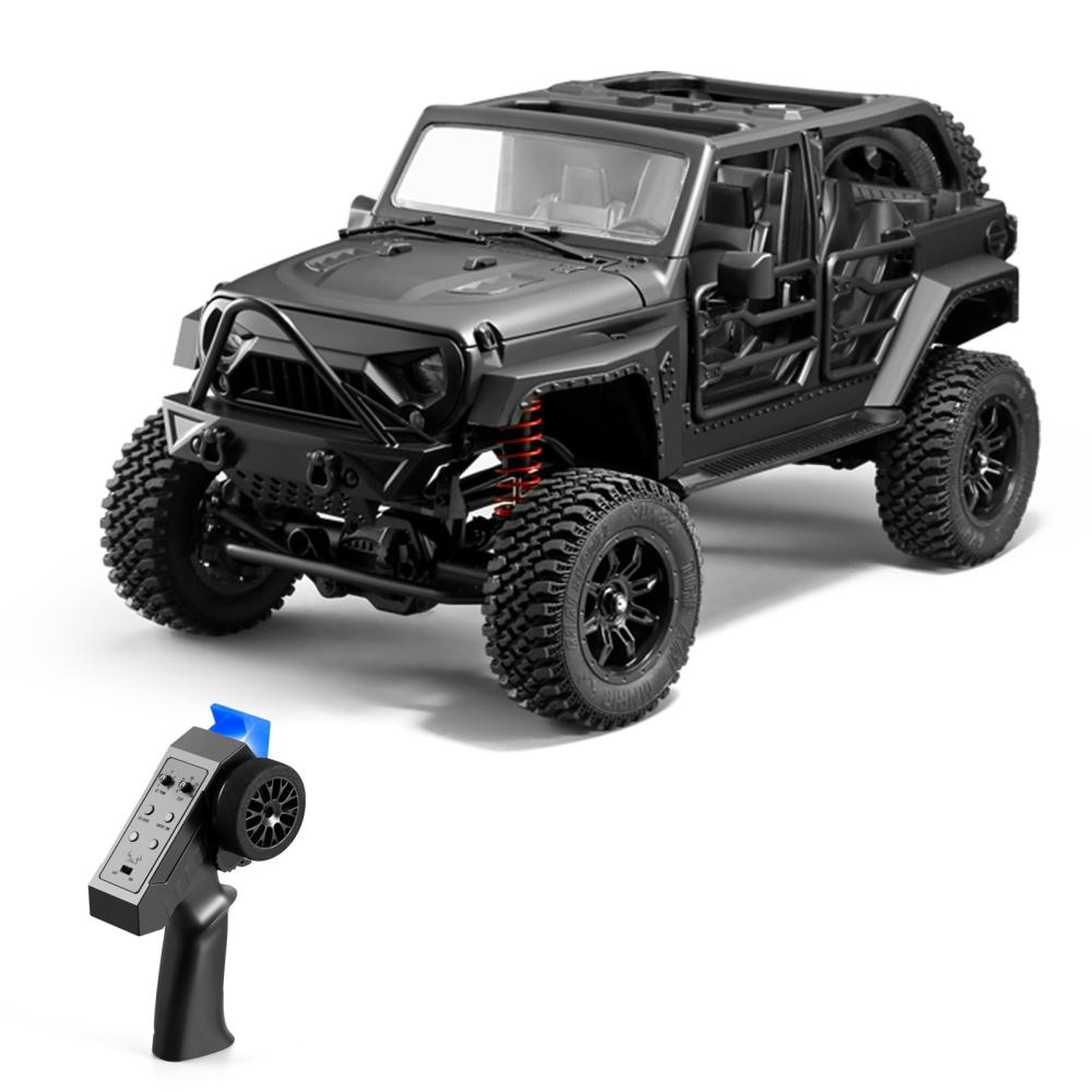 MN-128 1:12 2.4G 4 Wheel Drive Remote Control Crawler Off-Road Truck with Lights Black |  Cars Cars Black