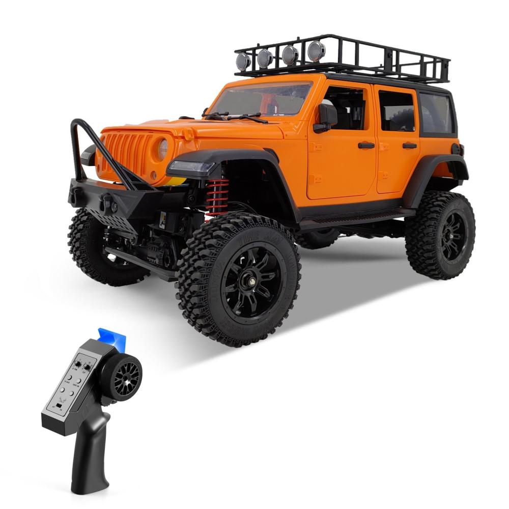 MN-128 1:12 2.4G 4 Wheel Drive Remote Control Crawler Off-Road Truck with Lights Orange |  Cars Cars Cars