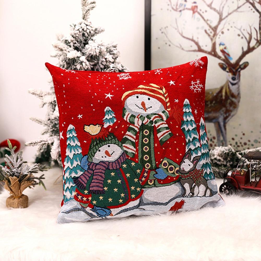 Pillow Case Santa Claus Print Old Man Sofa Bed Home Decor Pillowcase Bedroom Cushion Cover Merry Christmas 45×45 Cm  |  Holiday Supplies Holiday Supplies Holiday Supplies