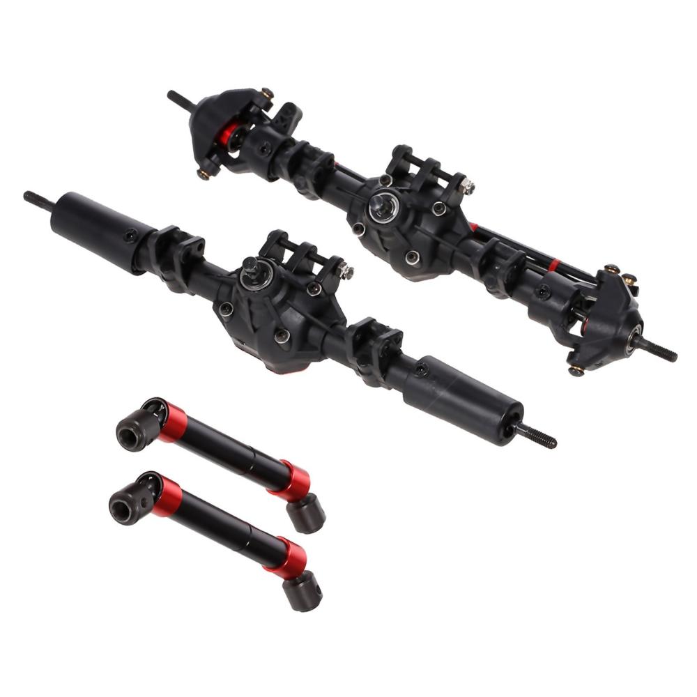 RC Car Front Rear Straight Complete Axle with 2pcs Metal Drive Shafts for 1/10 RC Crawler Axial SCX10 II 90046 90047 Black |  Car Parts Car Parts Black