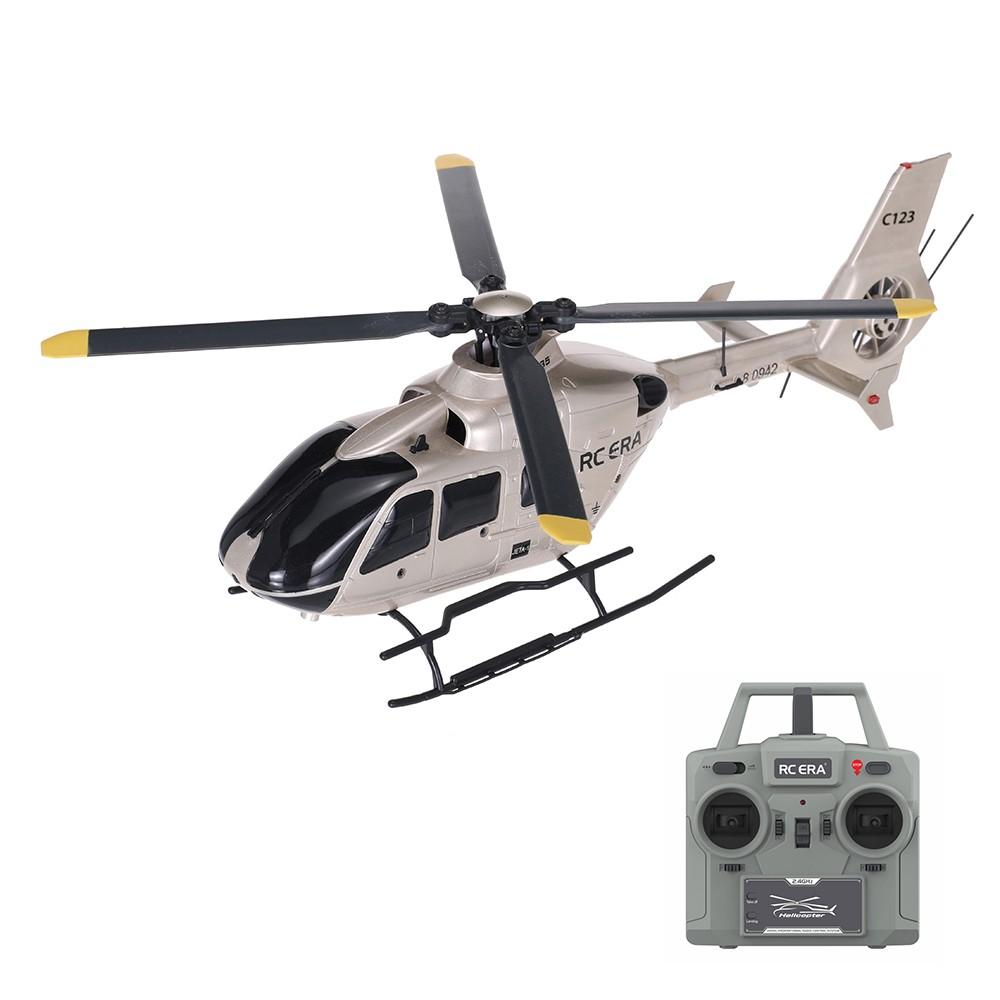 RC ERA C123 2.4G 6CH 6-Axis Gyro Remote Control Helicopter 1:36 EC135 Optical Flow Localization Altitude Hold Remote Control Helicopter RTF Champagne |  Helicopters Helicopters Champagne