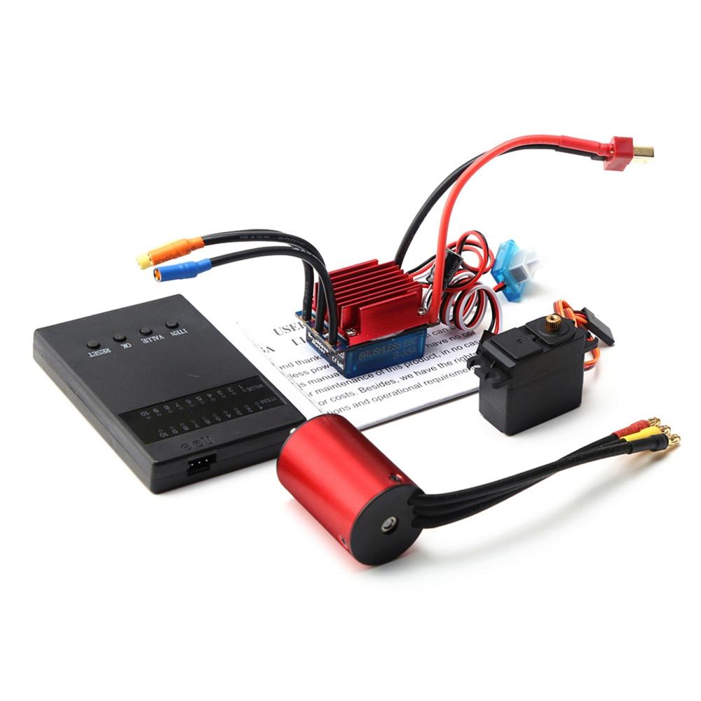 S2838 3600KV Brushless Motor with 35A Brushless ESC 2.2KG Servo Programming Card Replacement for 1/14 1/16 HSP Traxxas WLtoys RC Car Truck Red |  Car Parts Car Parts Car Parts