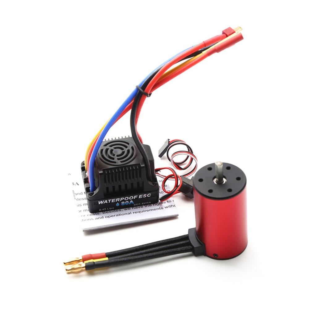 S3660 2600KV Brushless Motor Waterproof Motor 80A ESC Replacement for Traxxas WLtoys RC Car Tamiya 1/8/ 1/10 RC Car  |  Car Parts Car Parts Car Parts